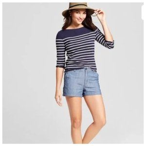 A New Day Chambray 100% Cotton Chino Cotton 3 Inch Shorts Size 18